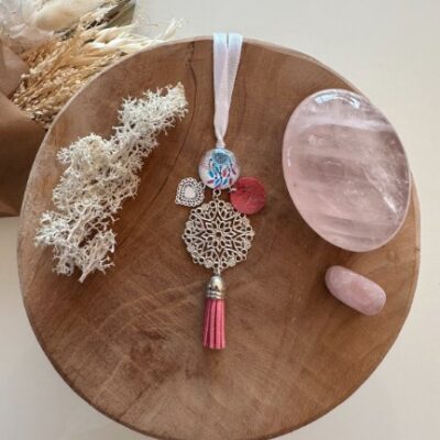 Bijou De Rétroviseur Attrape Rêves Fuchsia