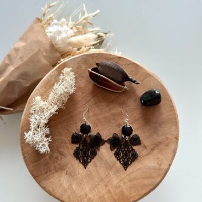 Boucles D'oreilles Arabesque Noire
