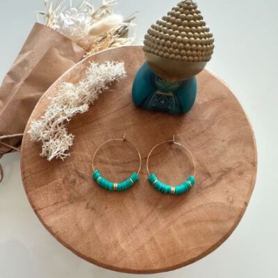 Boucles D'oreilles Créoles Vertes