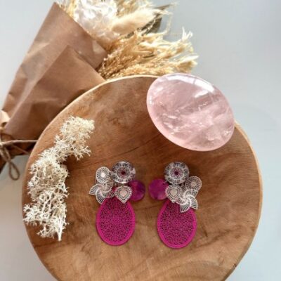 Boucles D'oreilles Mandala Fuchsia