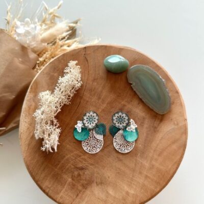 Boucles D'oreilles Mandala Vert