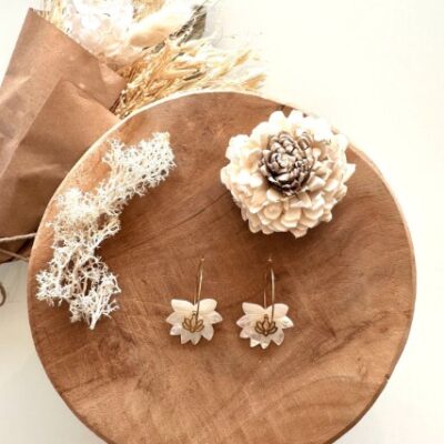 Boucles D'oreilles Nacre Fleur