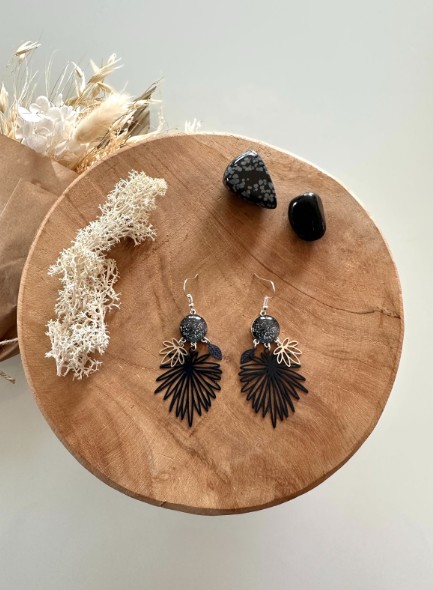 Boucles D'oreilles Paillettes Marines
