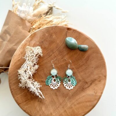 Boucles D'oreilles Paillettes Vertes