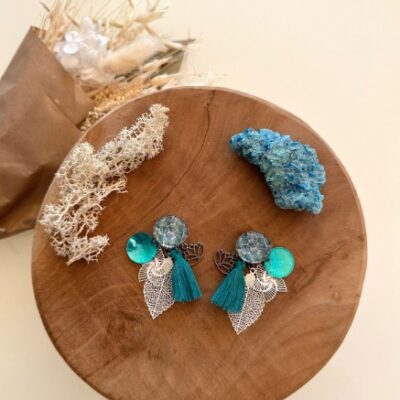 Boucles D'oreilles Tropical Bleu