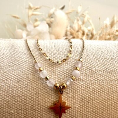 Collier Quartz Rose