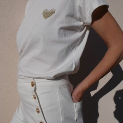 Teeshirt Coeur Blanc | Emma&Ella
